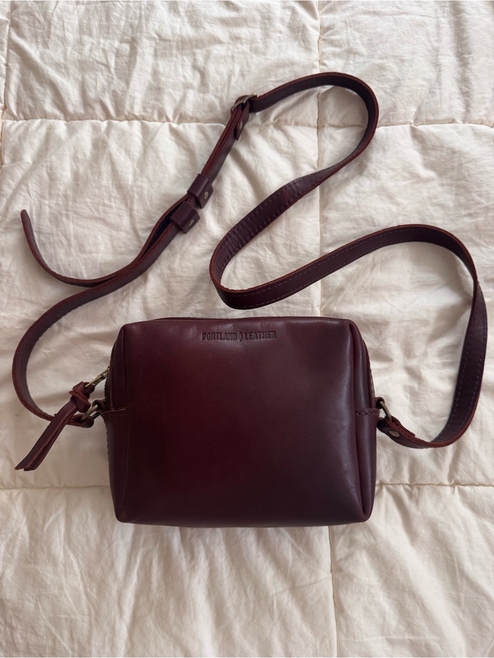 Portland Leather Mesa Mini Crossbody Bag in Cognac